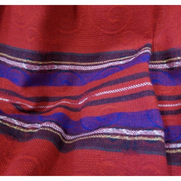 The Villager Vtg Wool Blend Red Striped Midi Skirt Sz 8 Modest Academia Office - Picture 6 of 7